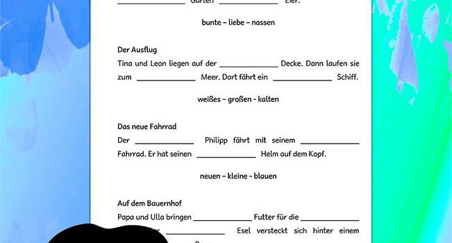 Adjektive Lückentexte