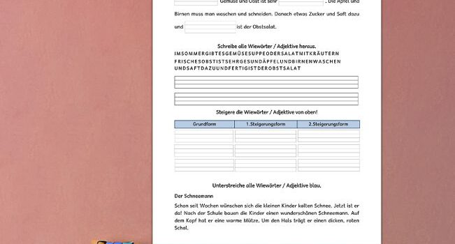 Adjektive Training Adjektive Training 2.Klasse