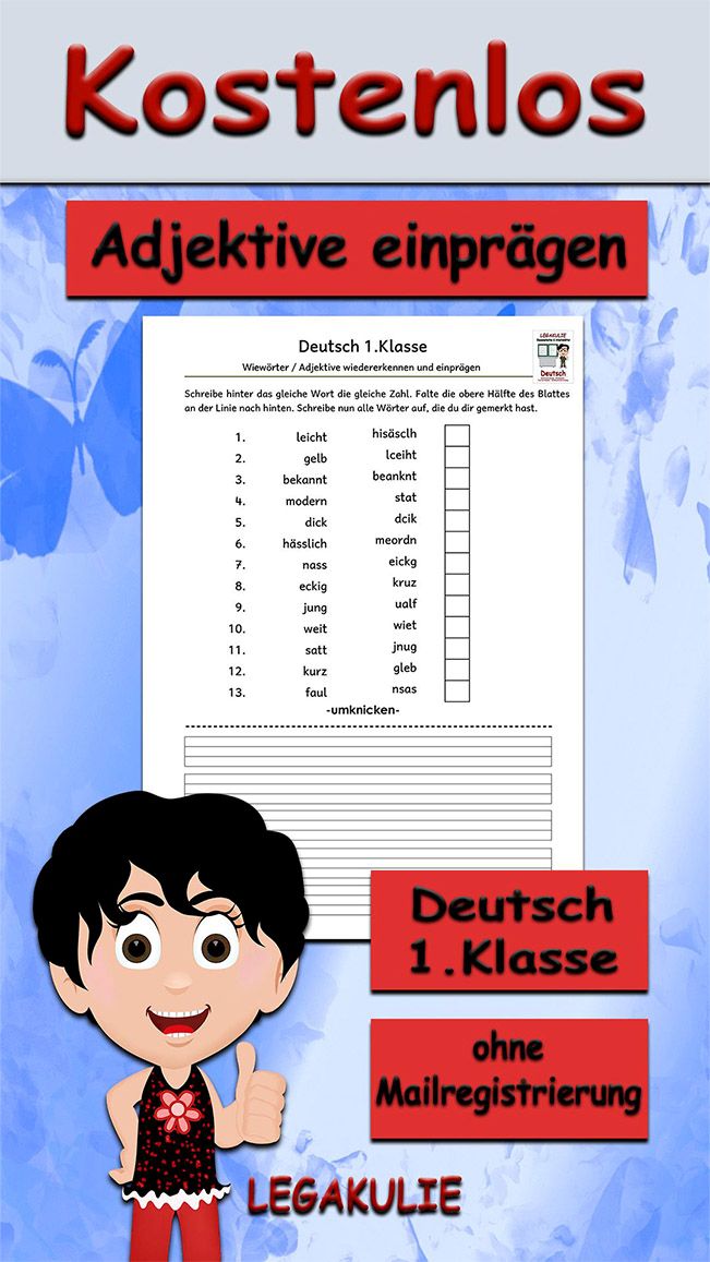 Adjektive einprägen