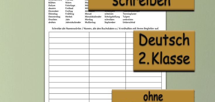 Lernwörter Kalender
