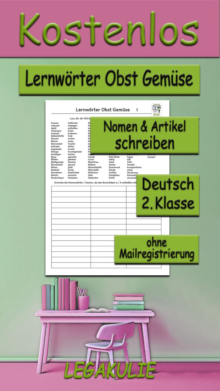 Lernwörter Obst Gemüse