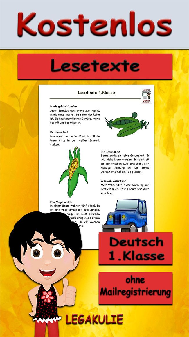 Lesetexte 1.Klasse Deutsch