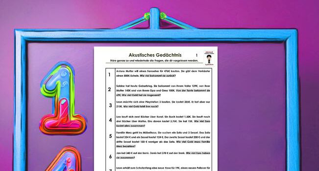 Frage merken Akustik Gedächtnis Frage merken Legakulie