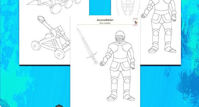 Ausmalbilder Ritter Waffen