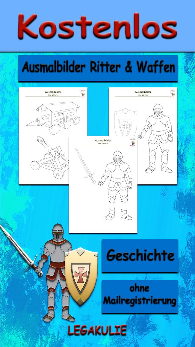 Ausmalbilder Ritter Waffen