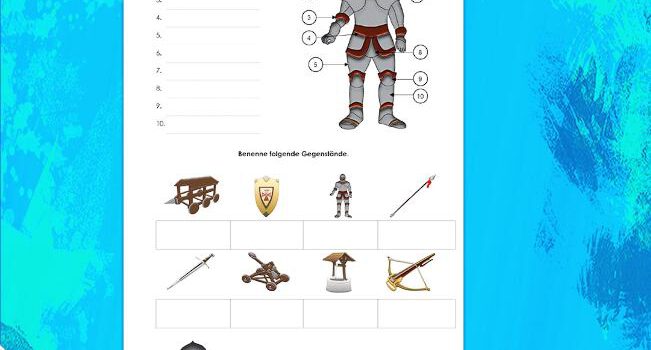 Beschrifte Ritter Waffen