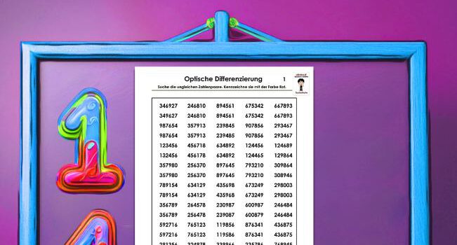 Ungleiche Zahlenpaare Kostenloses Unterrichtsmaterial Ungleiche Zahlenpaare - Optische Differenzierung für Dyskalkulie
