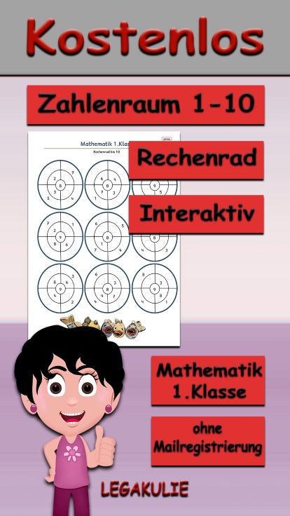 Arbeitsblatt Rechenrad Zahlenraum 10 - Kostenloses Unterrichtsmaterial von Legakulie.info