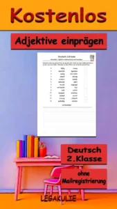 Arbeitsblatt Adjektive einprägen 2.Klasse - Kostenloses Unterrichtsmaterial von Legakulie.info