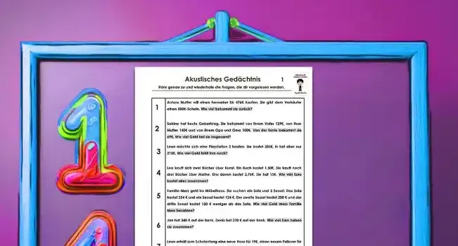 Akustik Gedächtnis Frage merken - Kostenlos von Legakulie.info