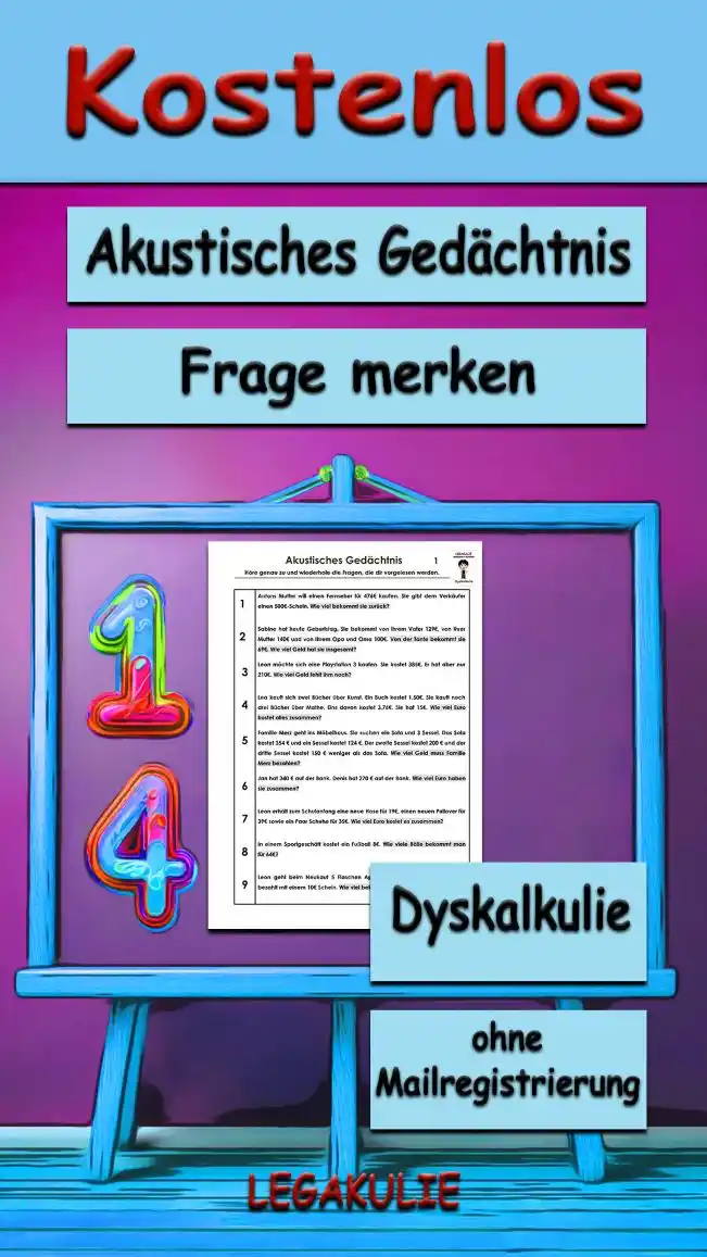 Akustik Gedächtnis Frage merken - Kostenlos von Legakulie.info