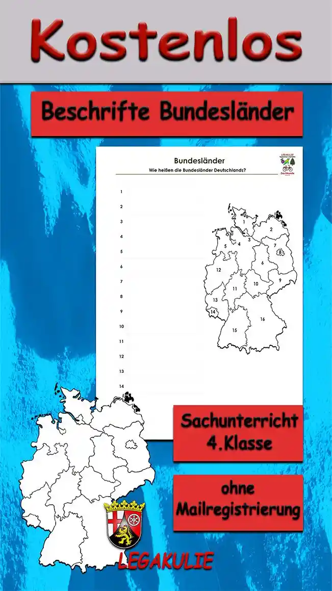 Arbeitsblatt Beschrifte Bundesländer - Kostenloses Unterrichtsmaterial von Legakulie.info