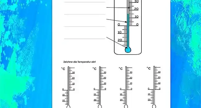 Arbeitsblatt Beschrifte Thermometer - Kostenloses Unterrichtsmaterial von Legakulie.info