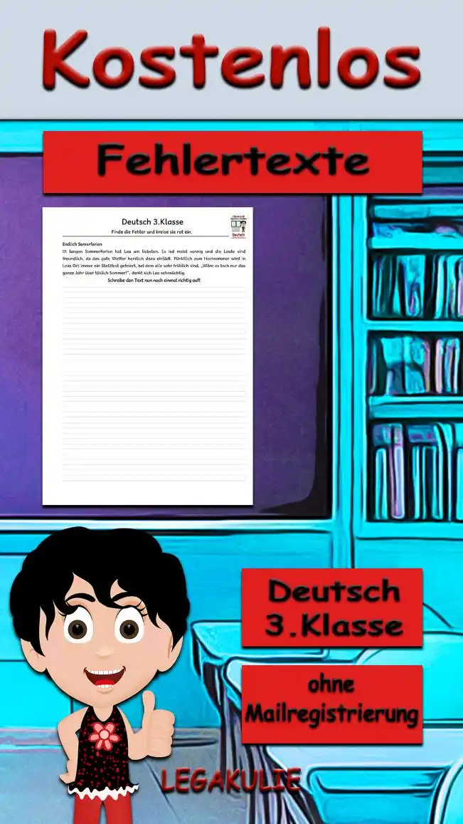 Arbeitsblatt Fehlertexte 3.Klasse Deutsch - Kostenloses Unterrichtsmaterial von Legakulie.info