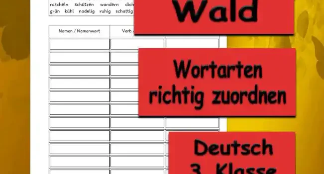 Lernwörter Wald Lernwörter Wald Deutsch - Kostenlos von Legakulie.info