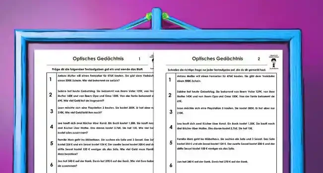 Frage merken Optik - Optisches Gedächtnis -Kostenlos von Legakulie.info