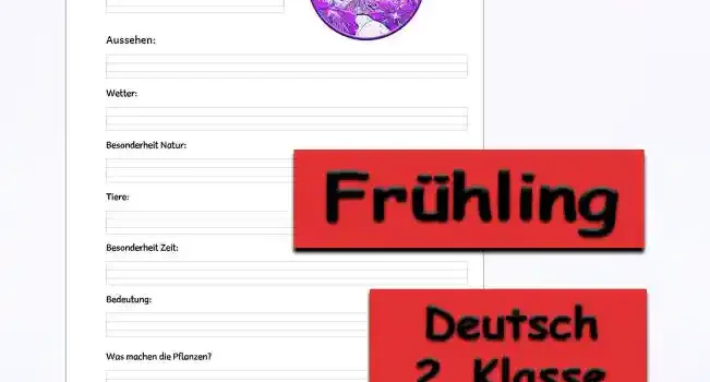 Steckbrief Frühling Deutsch - Kostenlos von Legakulie.info