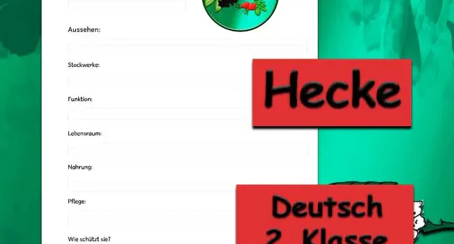Steckbrief Hecke Deutsch - Kostenlos von Legakulie.info