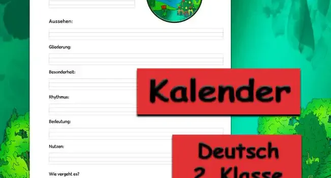 Steckbrief Kalender Steckbrief Kalender Deutsch - Kostenlos von Legakulie.info