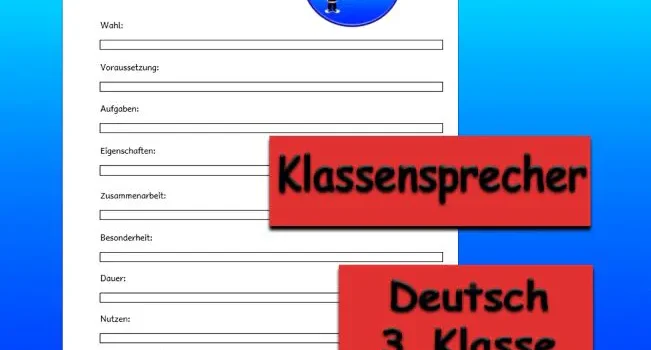 Steckbrief Klassensprecher Deutsch - Kostenlos von Legakulie.info [STECKBRIEF] | Name: Der Klassensprecher beziehungsweise die Klassensprecherin | Typ: Offizieller Vertreter der Interessen aller Schüler einer Klasse | Wahl: Wird vollkommen demokratisch durch alle Kinder der jeweiligen Klasse gewählt | Voraussetzung: Er oder sie braucht das feste Vertrauen der Mehrheit der Klasse, um erfolgreich gewählt zu werden | Aufgaben: Wichtiger Ansprechpartner für Lehrer, Schlichter bei Streit im Pausenhof sowie Leitung vom Klassenrat | Eigenschaften: Sollte im Schulalltag stets mutig, fair, hilfsbereit und ein guter Zuhörer für alle Mitschüler sein | Zusammenarbeit: Er oder sie arbeitet eng mit den Lehrern, Vertrauenslehrern und der Schulleitung zusammen | Besonderheit: Er oder sie darf aktiv an der Schülervertretung (SV) der gesamten Schule teilnehmen | Dauer: Das Amt wird in der Regel für die Dauer von einem Schuljahr gewählt | Nutzen: Sorgt für ein gutes Klassenklima und stärkt die gelebte Mitbestimmung in der Schule | Wie hilft er oder sie: Er vermittelt unparteiisch bei Problemen zwischen den Schülern und den Erwachsenen | Was bewirkt er oder sie: Er gibt den Wünschen und Ideen der Kinder gegenüber der Schulleitung eine starke Stimme