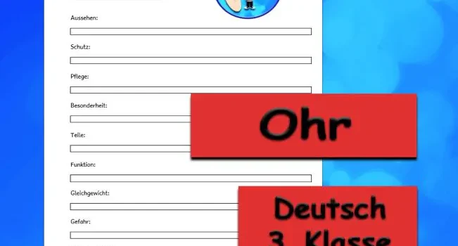 Steckbrief Ohr Deutsch - Kostenlos von Legakulie.info