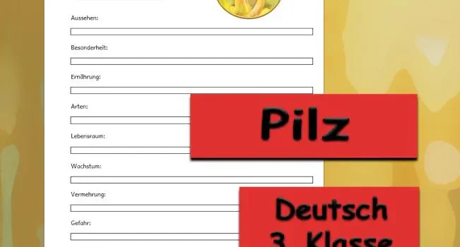 Steckbrief Pilz Deutsch - Kostenlos von Legakulie.info
