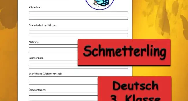 Steckbrief Schmetterling Steckbrief Schmetterling Deutsch - Kostenlos von Legakulie.info.