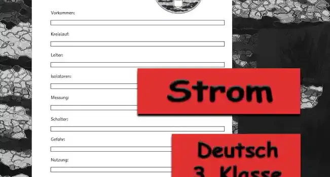 Steckbrief Strom Deutsch - Kostenlos von Legakulie.info [STECKBRIEF] | Name: Elektrischer Strom (Elektrizität) | Typ: Energieform aus fließenden winzigen Elektronen | Vorkommen: Tritt in der Natur bei Blitzen auf oder wird künstlich in Kraftwerken und Batterien erzeugt | Kreislauf: Der Stromkreis muss komplett geschlossen sein, damit angeschlossene Lampen leuchten können | Leiter: Metalle wie Kupfer und Eisen sowie Wasser leiten den elektrischen Strom hervorragend | Isolatoren: Materialien wie Kunststoff, Glas und Gummi leiten keinen Strom und dienen als wichtiger Schutz | Messung: Die Stromstärke wird in Ampere und die elektrische Spannung in Volt gemessen | Schalter: Er öffnet oder schließt den Stromkreis im Alltag ganz gezielt | Gefahr: Stromschläge sind lebensgefährlich, weshalb man niemals an Steckdosen spielen darf | Nutzung: Unverzichtbar für Licht, Computer, den Kühlschrank, Elektroautos und die Heizung | Wie funktioniert er: Er fließt völlig unsichtbar als reine Energie durch Kabel und Leitungen direkt in unser Haus | Was bewirkt er: Er dient als starker Antrieb für all unsere Geräte und bringt helles Licht in die Dunkelheit