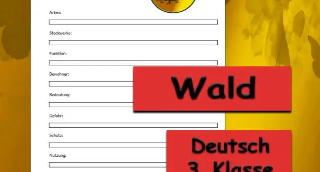 Steckbrief Wald Deutsch - Kostenlos von Legakulie.info