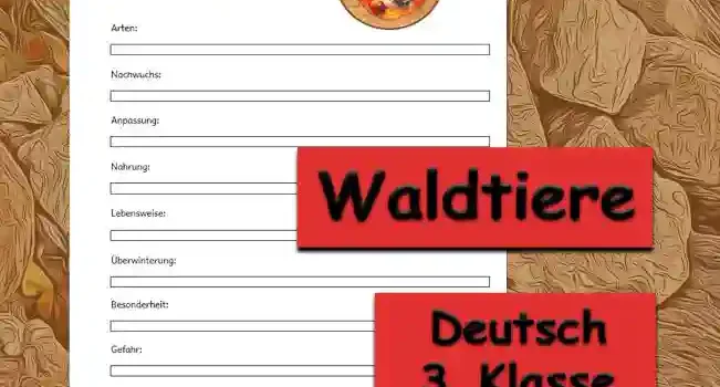 Steckbrief Waldtiere Steckbrief Waldtiere Deutsch - Kostenlos von Legakulie.info