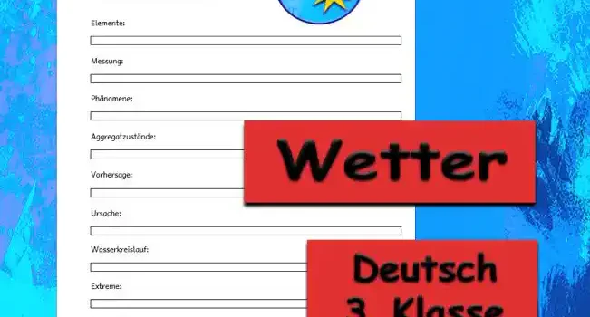 Steckbrief Wetter Steckbrief Wetter Deutsch - Kostenlos von Legakulie.info