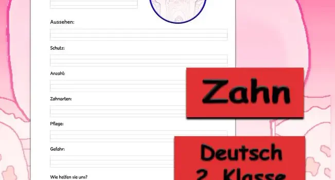 Steckbrief Zahn Deutsch - Kostenlos von Legakulie.info