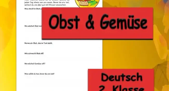 Textverständnis Obst Gemüse Textverständnis Obst Gemüse Deutsch - Kostenloses Unterrichtsmaterial von Legakulie.info
