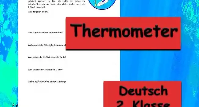 Textverständnis Thermometer Deutsch - Kostenloses Unterrichtsmaterial von Legakulie.info