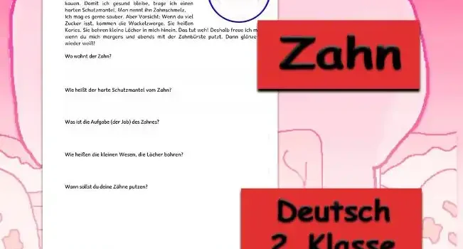 Textverständnis Zahn Textverständnis Zahn Deutsch - Kostenloses Unterrichtsmaterial von Legakulie.info