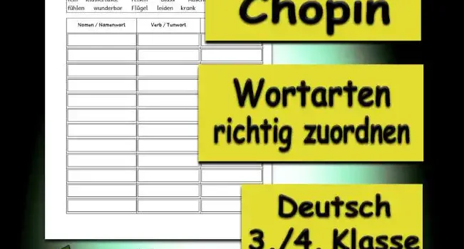 Lernwörter Chopin Lernwörter Chopin 3./4.Klasse Musik - Kostenlos von Legakulie.info