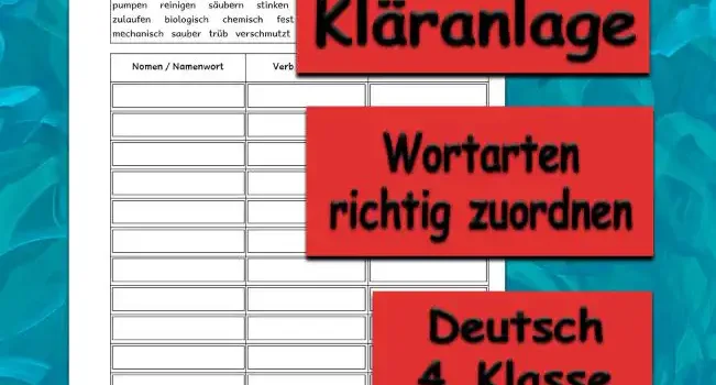 Lernwörter Kläranlage Lernwörter Kläranlage 4.Klasse Deutsch - Kostenlos von Legakulie.info