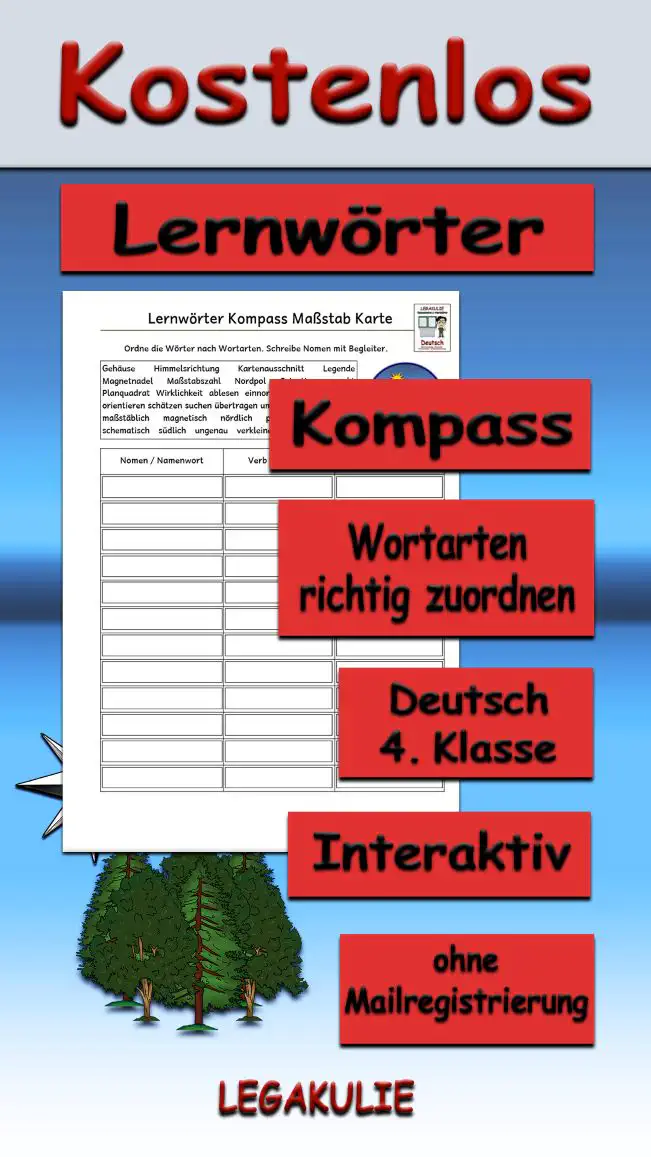 Lernwörter Kompass 4.Klasse Deutsch - Kostenlos von Legakulie.info
