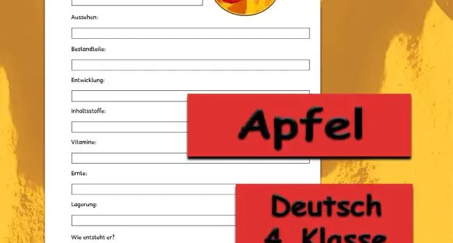 Steckbrief Apfel 4.Klasse Deutsch - Kostenlos von Legakulie.info