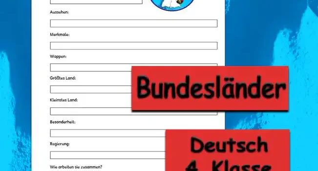 Steckbrief Bundesländer 4.Klasse Deutsch - Kostenlos von Legakulie.info