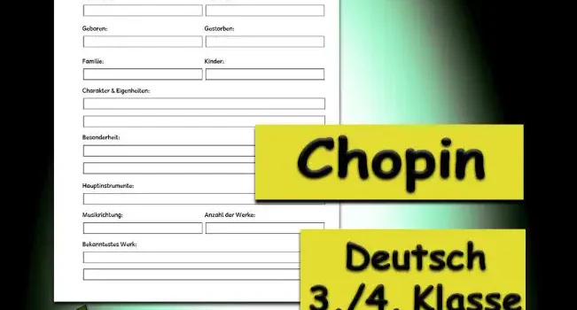 Steckbrief Chopin 3./4.Klasse Musik - Kostenlos von Legakulie.info