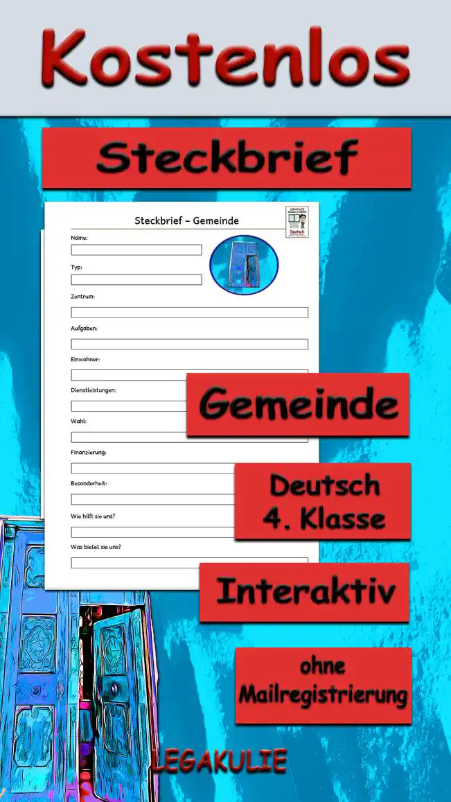 Steckbrief Gemeinde 4.Klasse Deutsch - Kostenlos von Legakulie.info