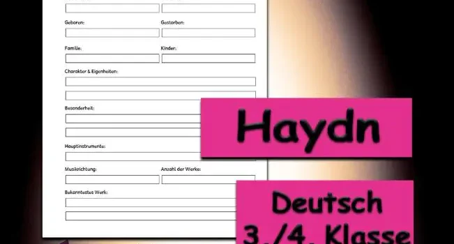 Steckbrief Haydn 3./4.Klasse Musik - Kostenlos von Legakulie.info