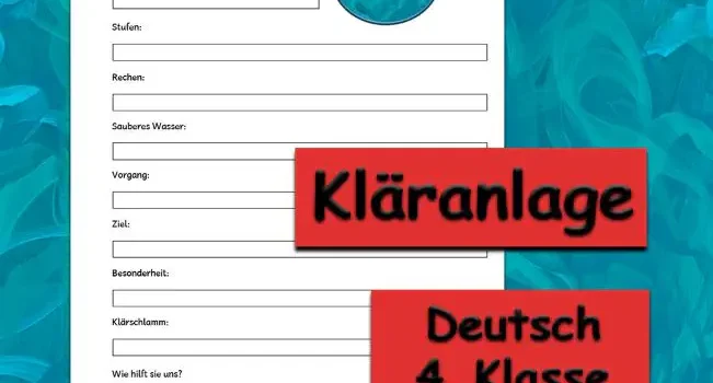 Steckbrief Kläranlage Steckbrief Kläranlage 4.Klasse Deutsch - Kostenlos von Legakulie.info