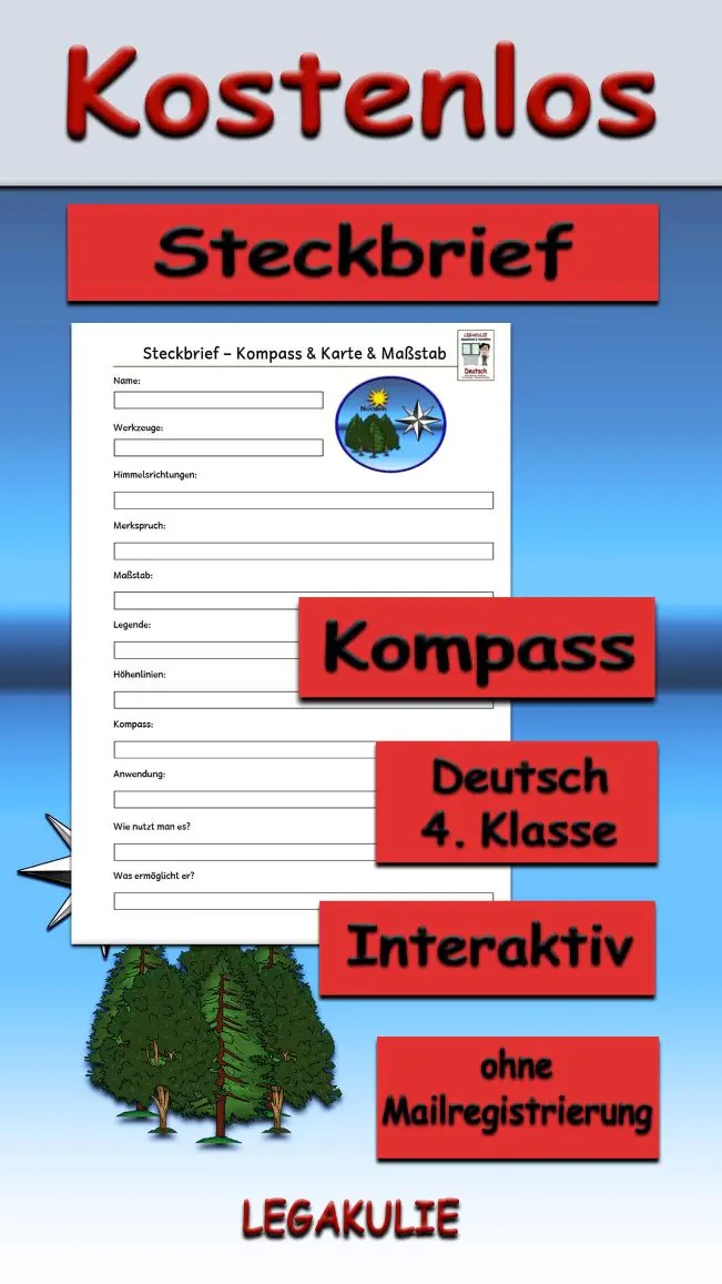 Steckbrief Kompass 4.Klasse Deutsch - Kostenlos von Legakulie.info