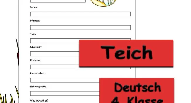 Steckbrief Teich Steckbrief Teich 4.Klasse Deutsch - Kostenlos von Legakulie.info