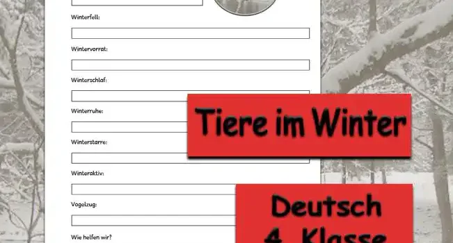 Steckbrief Tiere im Winter Steckbrief Tiere im Winter 4.Klasse Deutsch - Kostenlos von Legakulie.info