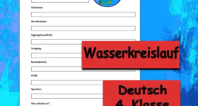 Steckbrief Wasserkreislauf Steckbrief Wasserkreislauf 4.Klasse Deutsch - Kostenlos von Legakulie.info