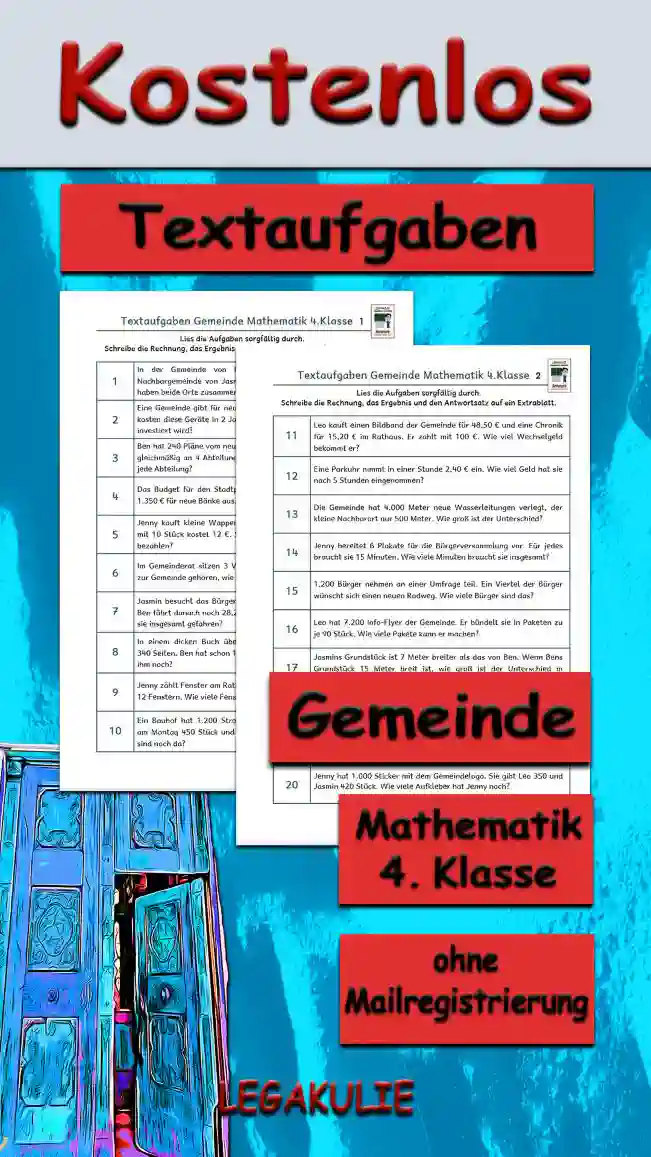 Textaufgaben Gemeinde im Winter Klasse 4 - Kostenlos von Legakulie.info