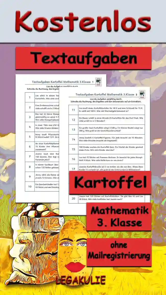 Textaufgaben Kartoffel Klasse 3 - Kostenlos von Legakulie.info